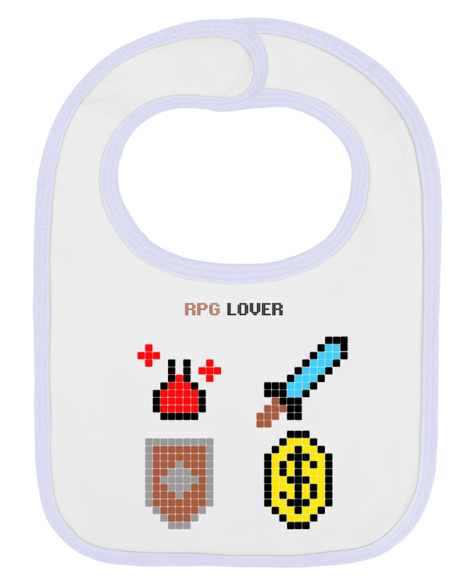 Bavoir bébé uni Rigged Poker - Pixel Art - RPG Lover par Rigged Poker Shop