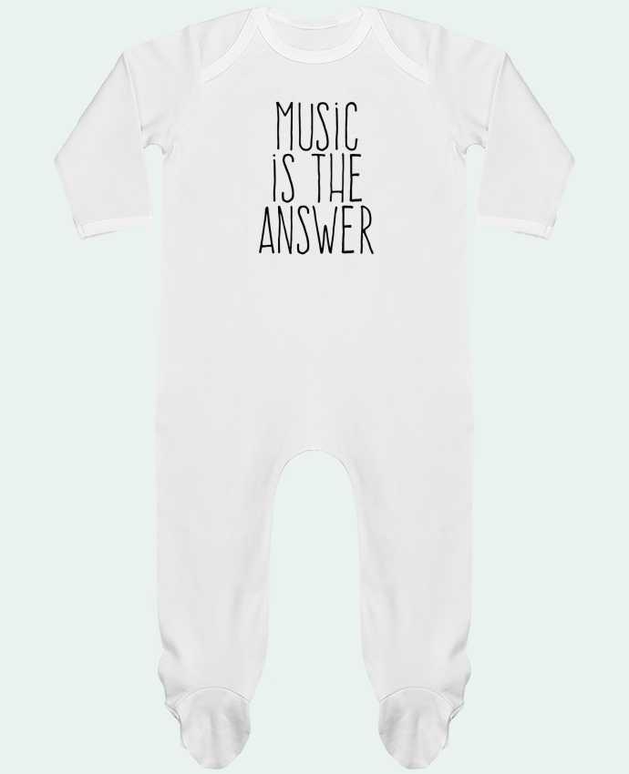 Baby Sleeper long sleeves Contrast Music is the answer by justsayin
