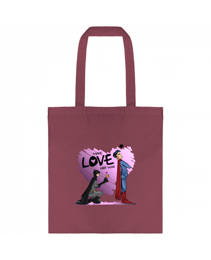 Tote-bag MAKE LOVE NOT WAR (BATMAN VS SUPERMAN) par teeshirt-design.com