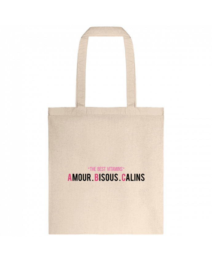 Tote-bag -THE BEST VITAMINS - Amour Bisous Calins, version rose par tunetoo