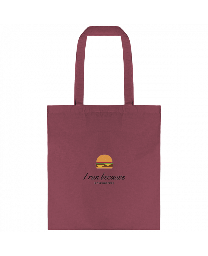 Tote-bag I run because I love burgers par Dream & Inspire