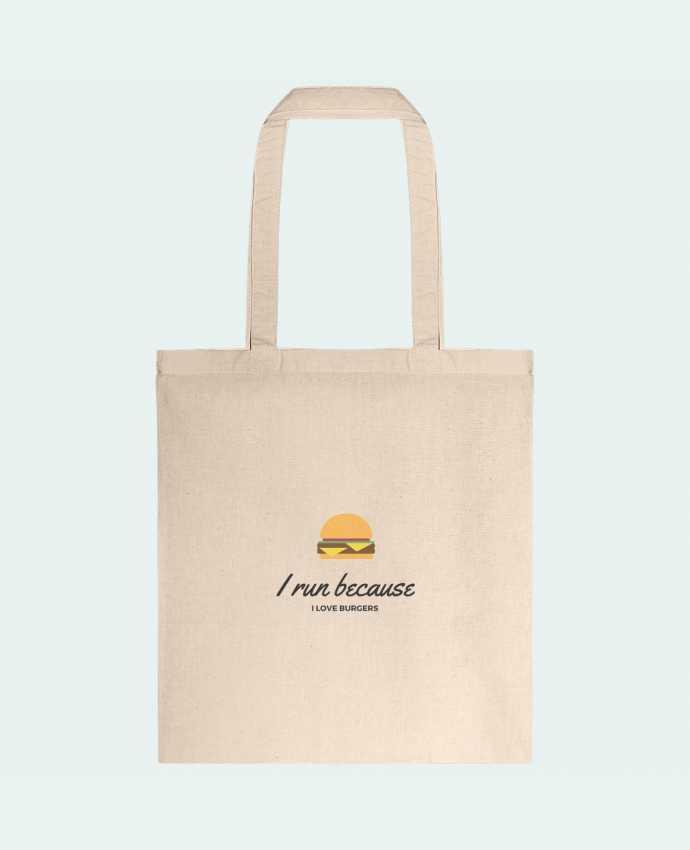 Tote-bag I run because I love burgers par Dream & Inspire