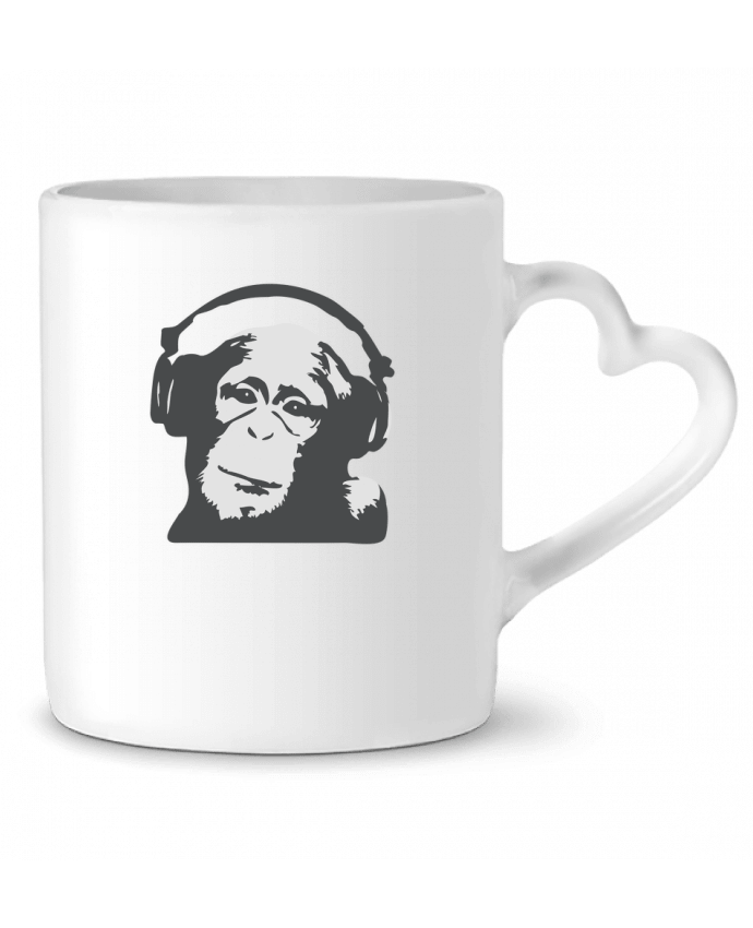 Mug Heart DJ monkey by justsayin