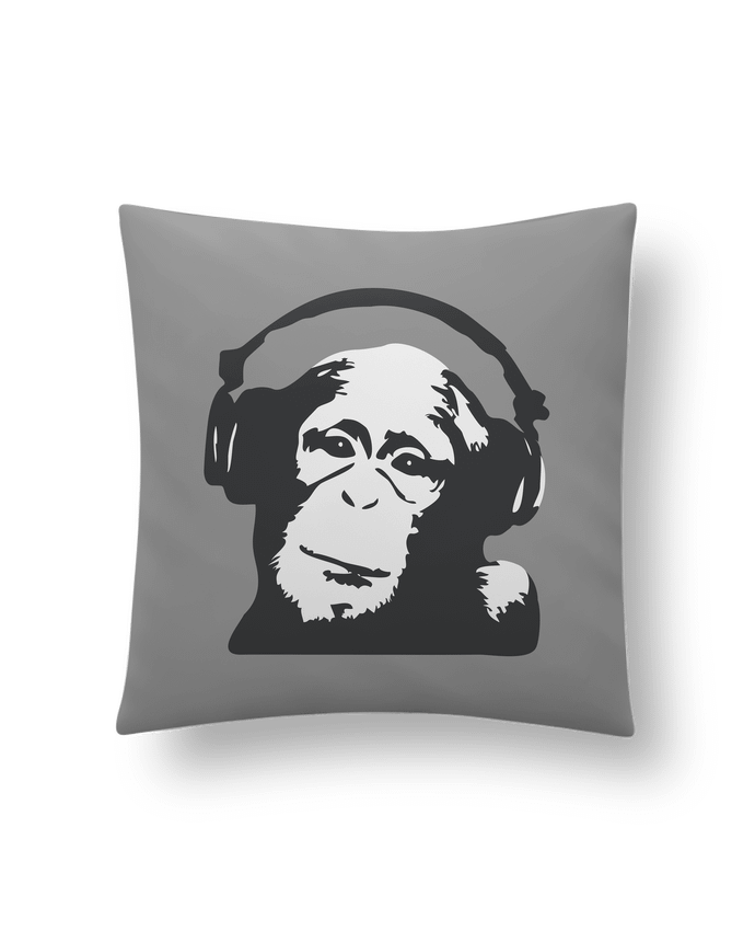 Cushion synthetic soft 45 x 45 cm DJ monkey by justsayin
