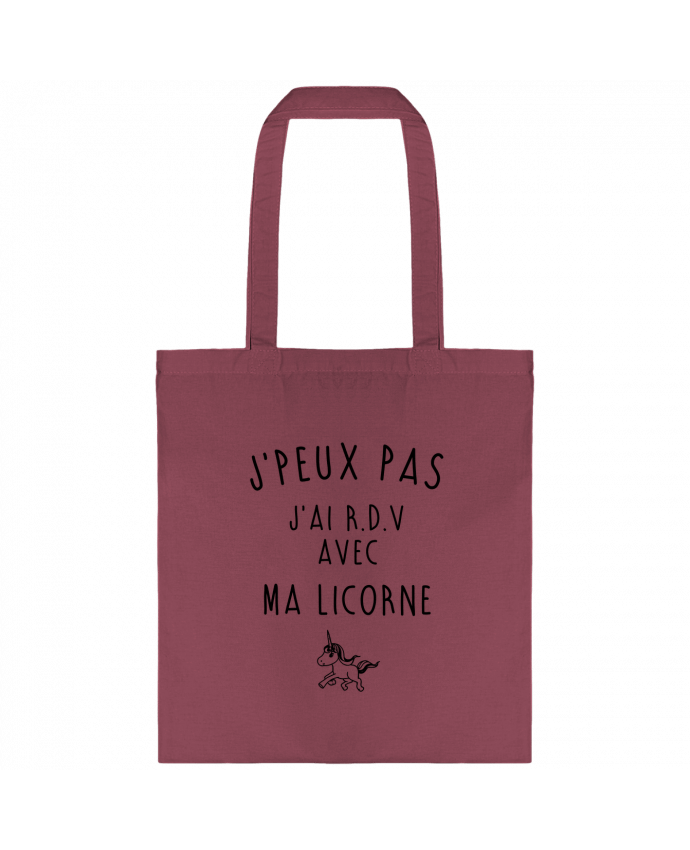 Tote-bag J'peux pas j'ai r.d.v avec ma licorne par La boutique de Laura