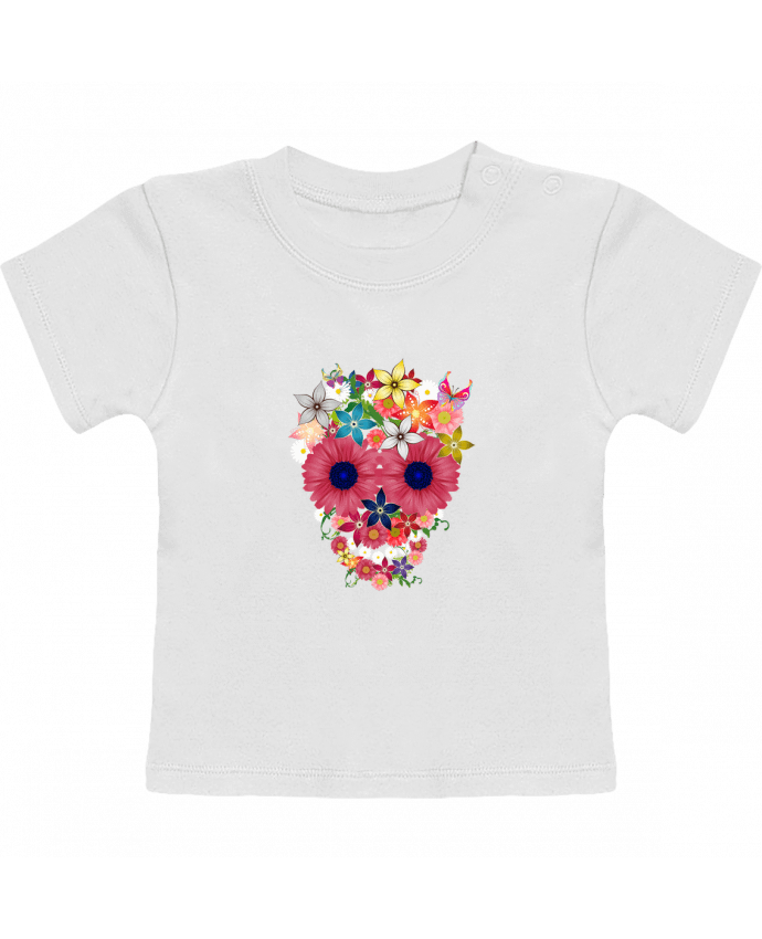 Camiseta Bebé Manga Corta Skull flowers manches courtes du designer justsayin
