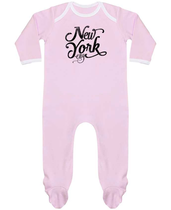 Baby Sleeper long sleeves Contrast New York City typographie by justsayin