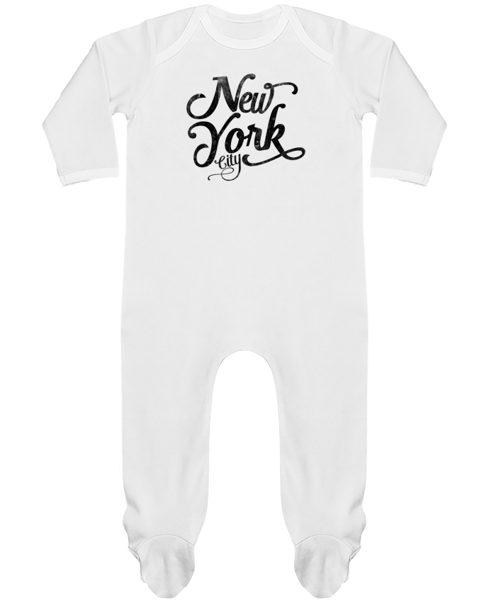 Baby Sleeper long sleeves Contrast New York City typographie by justsayin