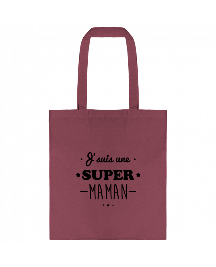 Bolsa de Tela de Algodón J'suis une super maman, cadeau fête des mères por Benichan