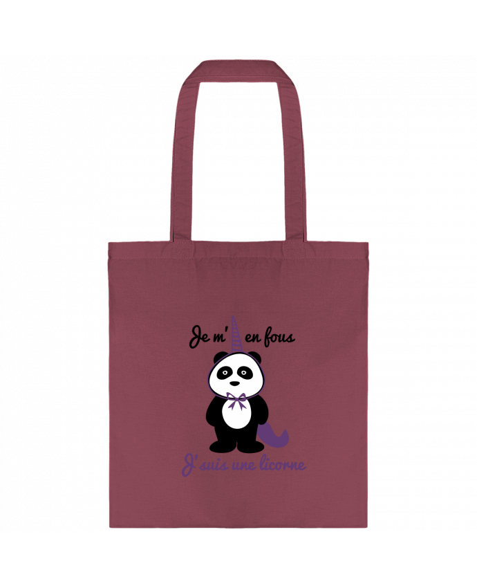 Tote-bag Je m'en fous j'suis une licorne, panda par Benichan