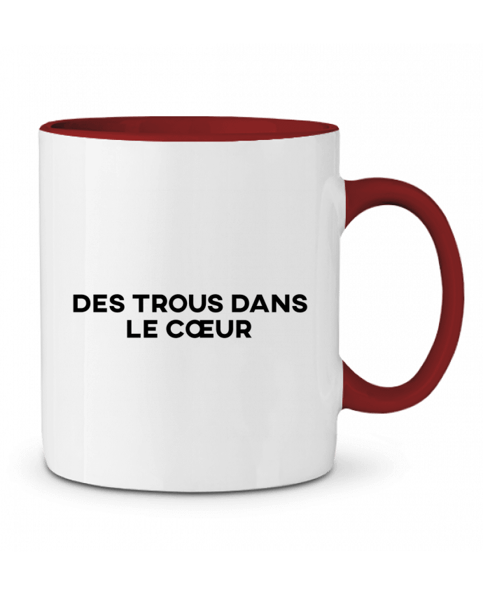 Mug bicolore des trous dans le cœur tunetoo