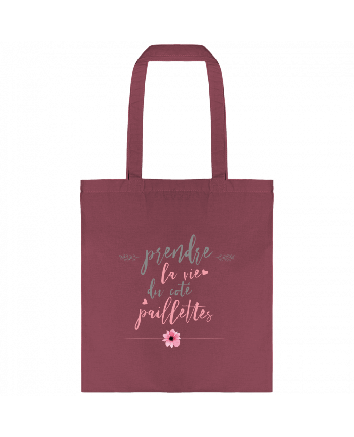 Tote-bag Prendre la vie du coté paillettes par tunetoo