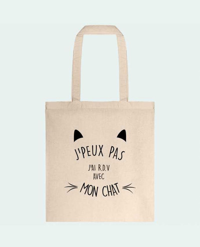 Tote-bag J'peux pas j'ai R.D.V avec mon chat par La boutique de Laura