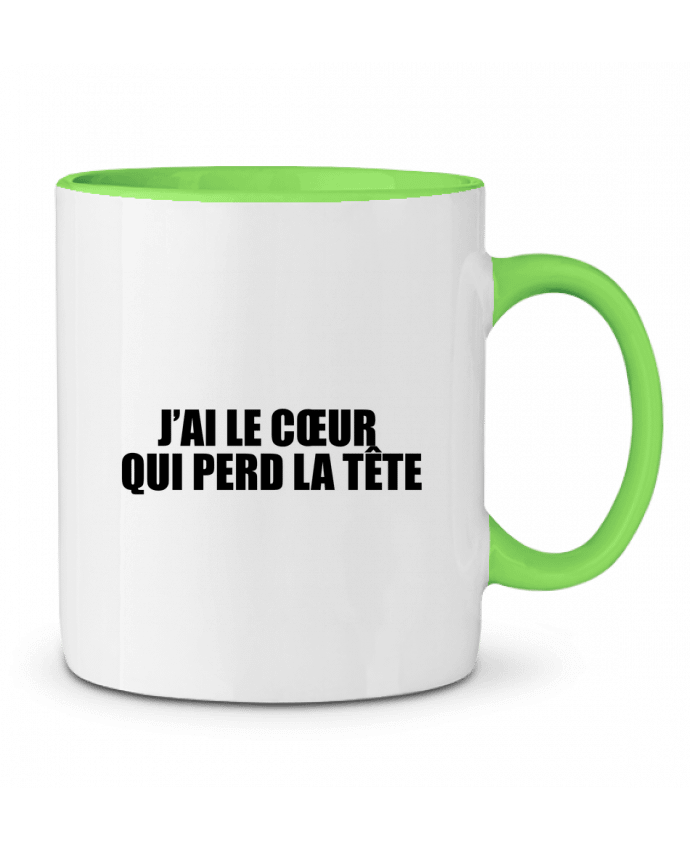 Mug bicolore J'ai le cœur qui perd la tête tunetoo