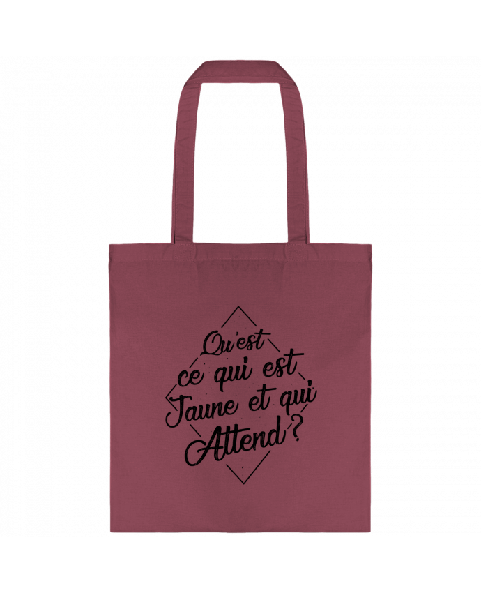 Tote Bag cotton Qu'est ce qui est jaune et qui attend ? by tunetoo