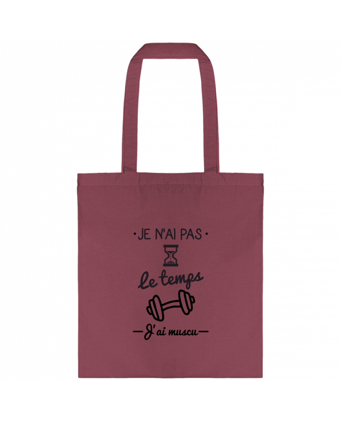 Tote-bag Pas le temps, j'ai muscu, tee shirt musculation par Benichan