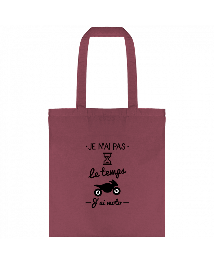 Tote-bag Pas le temps j'ai moto, motard par Benichan