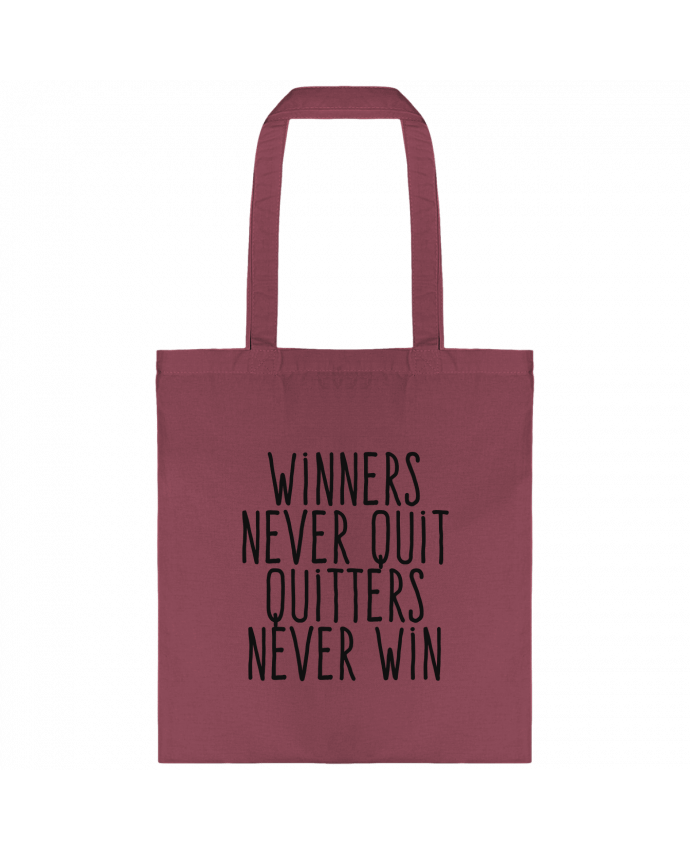 Tote-bag Winners never quit Quitters never win par justsayin