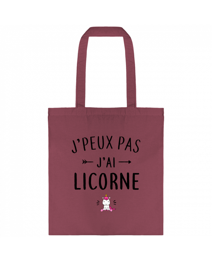 Tote Bag cotton J'peux pas j'ai licorne by La boutique de Laura