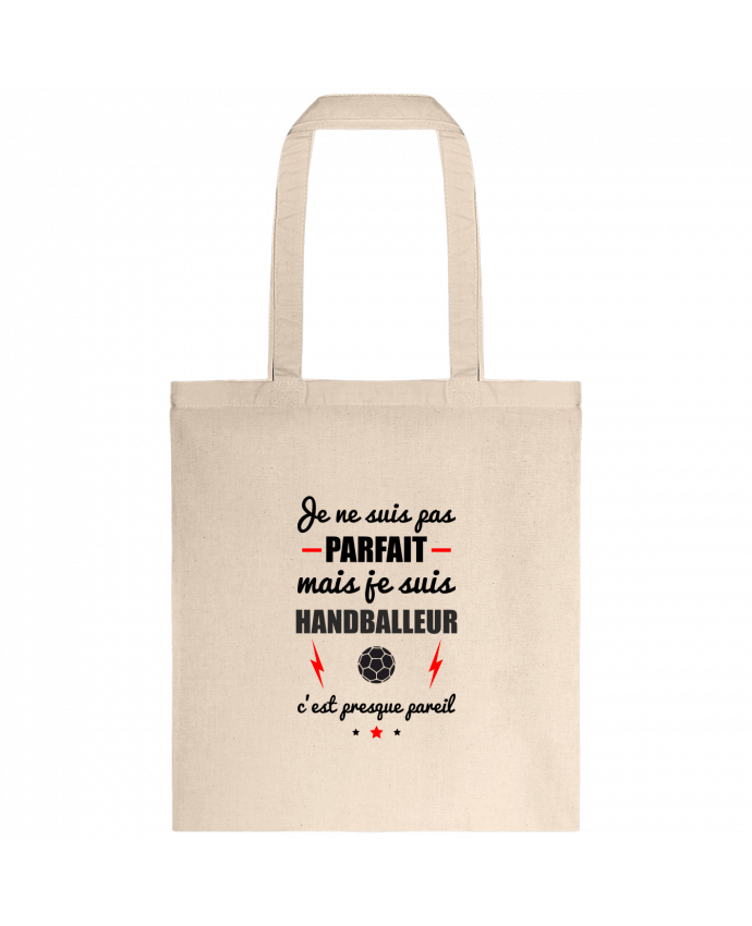 Tote-bag Je ne suis pas parfait mais je suis handballeur c'est presque pareil par Benichan