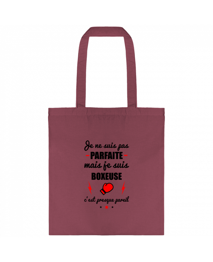Tote-bag Je ne suis pas parfaite mais je suis boxeuse c'est presque pareil par Benichan
