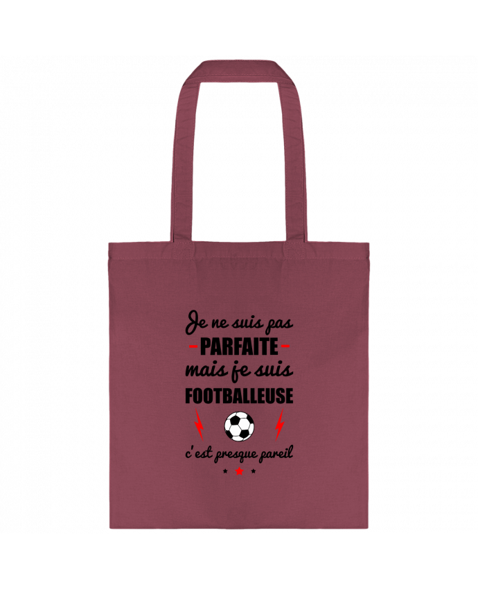 Tote-bag Je ne suis pas parfaite mais je suis footballeuse c'est presque pareil par Benichan