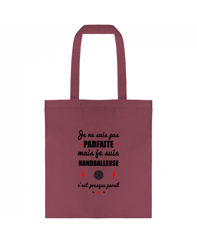 Tote-bag Je ne suis pas parfaite mais je suis handballeuse c'est presque pareil par Benichan