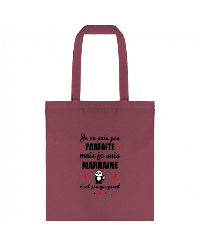 Tote-bag Je ne suis pas parfaite mais je suis marraine c'est presque pareil par Benichan