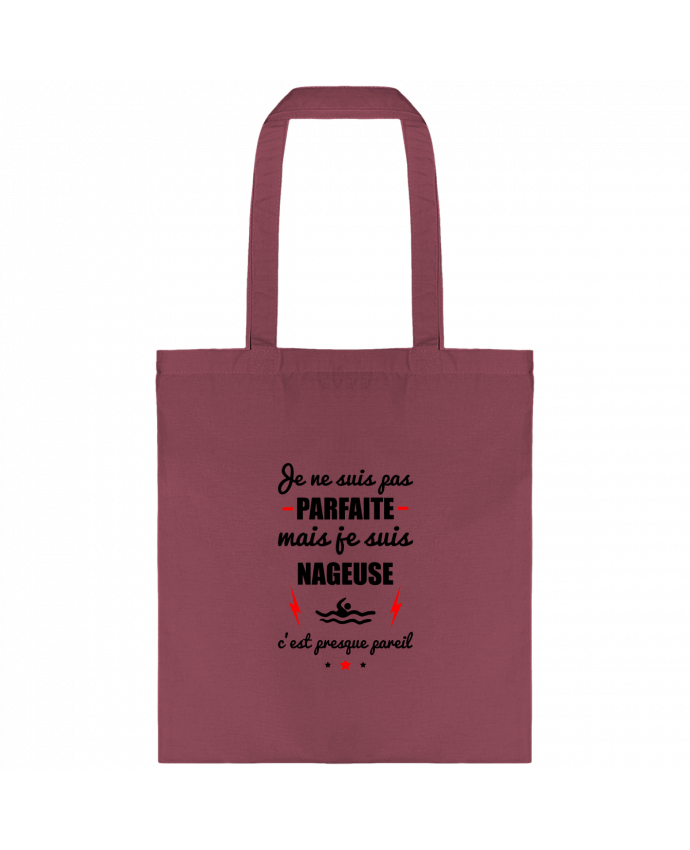 Tote-bag Je ne suis pas parfaite mais je suis nageuse c'est presque pareil par Benichan