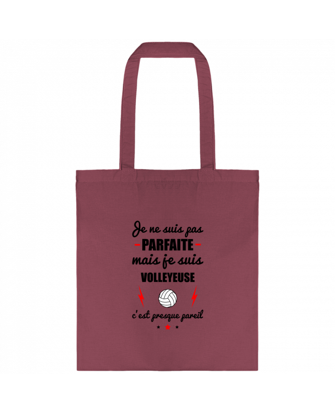 Tote-bag Je ne suis pas parfaite mais je suis volleyeuse c'est presque pareil par Benichan