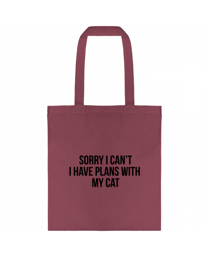 Tote Bag cotton Sorry I can't I have plans with my cat by Bichette