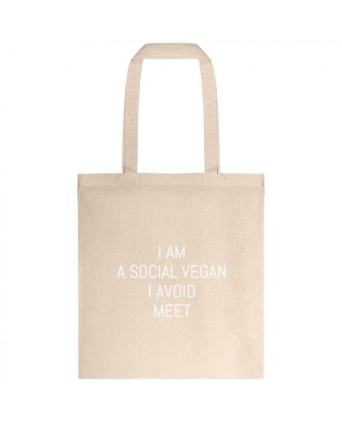 Tote-bag I am a social vegan I avoid meet par Bichette