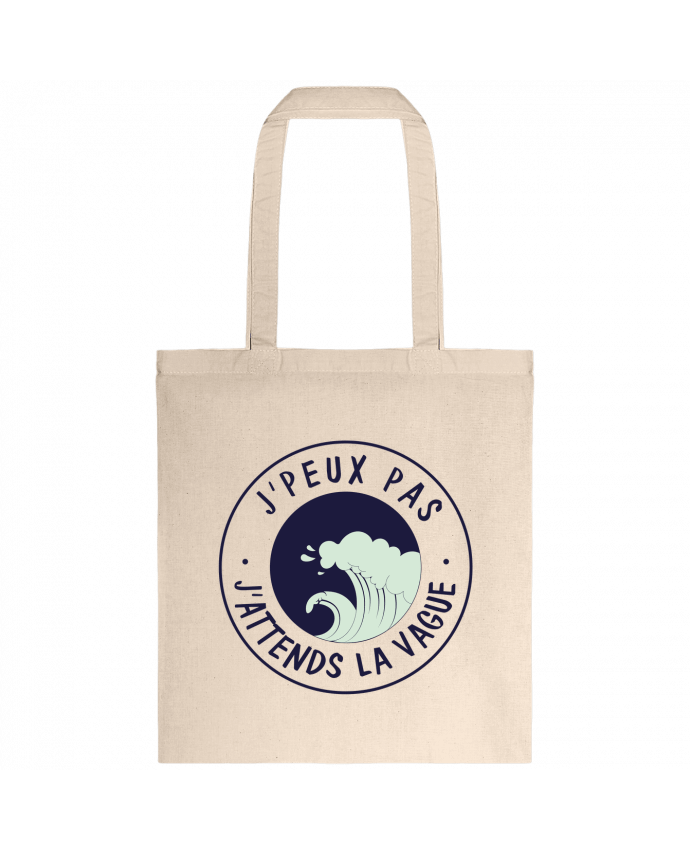 Tote-bag Je peux pas j'attends la vague par FRENCHUP-MAYO