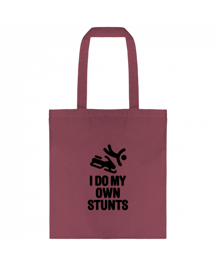 Tote-bag I DO MY OWN STUNTS SNOW Black par LaundryFactory