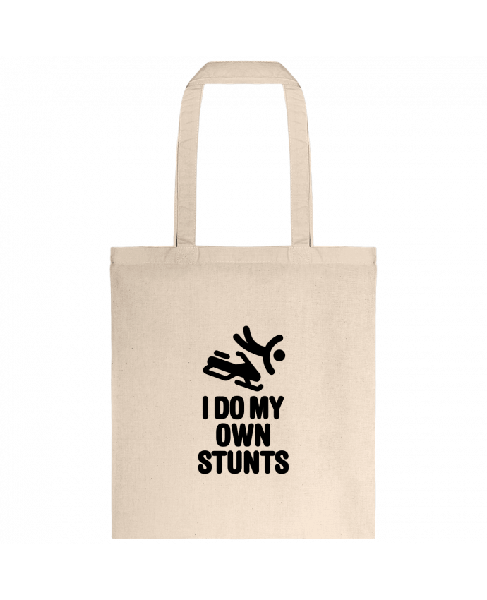 Tote-bag I DO MY OWN STUNTS SNOW Black par LaundryFactory