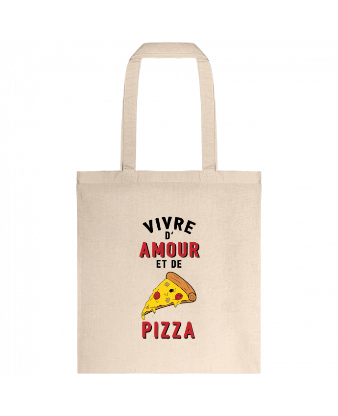 Tote-bag Vivre d'amour et de pizza par tunetoo