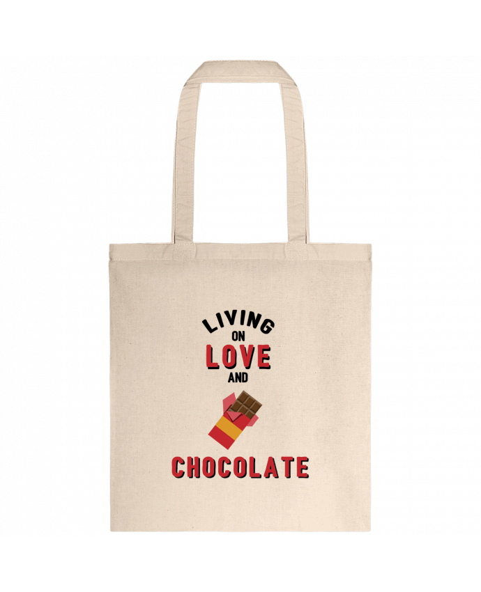 Tote-bag Living on love and chocolate par tunetoo