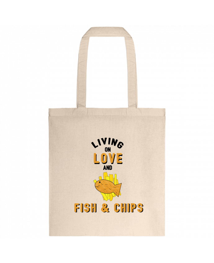 Tote-bag Living on love and fish & chips par tunetoo