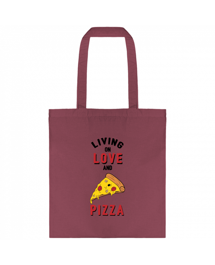 Tote-bag Living on love and pizza par tunetoo