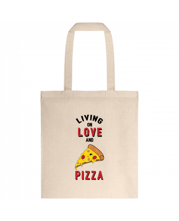 Tote-bag Living on love and pizza par tunetoo