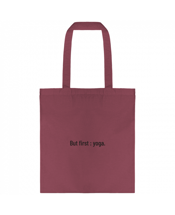 Tote-bag But first : yoga. par Folie douce