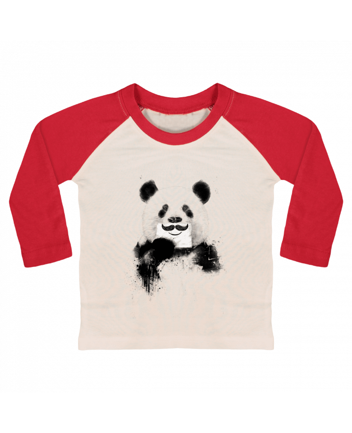Camiseta Bebé Béisbol Manga Larga Funny Panda Balàzs Solti por Balàzs Solti