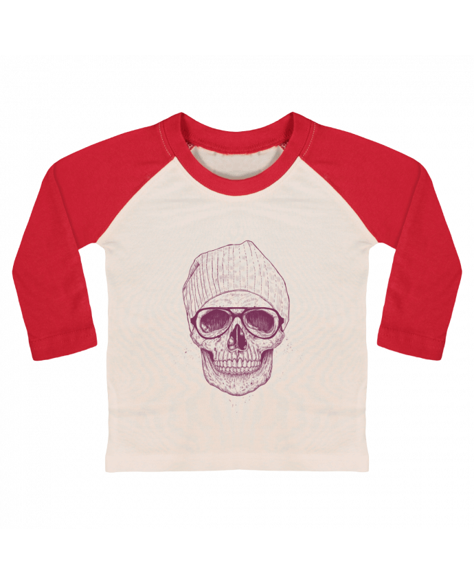 Camiseta Bebé Béisbol Manga Larga Cool Skull por Balàzs Solti