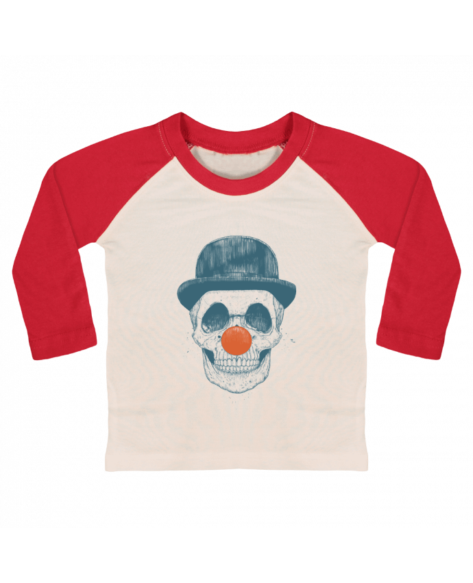 Camiseta Bebé Béisbol Manga Larga Dead Clown por Balàzs Solti
