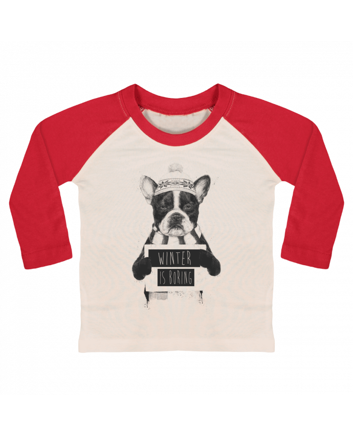 T-shirt baby Baseball long sleeve Winter is boring by Balàzs Solti