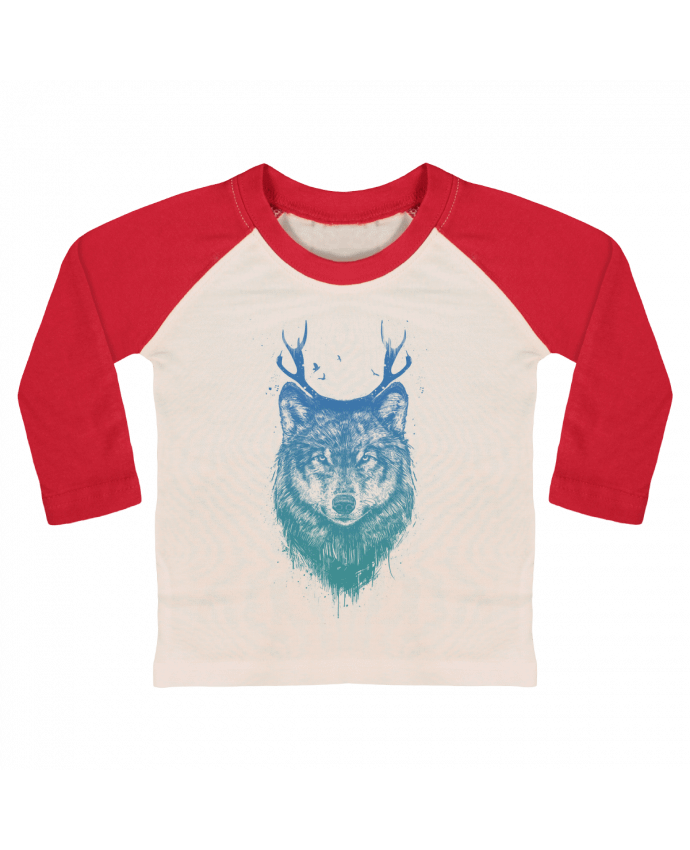 Camiseta Bebé Béisbol Manga Larga Deer-Wolf por Balàzs Solti
