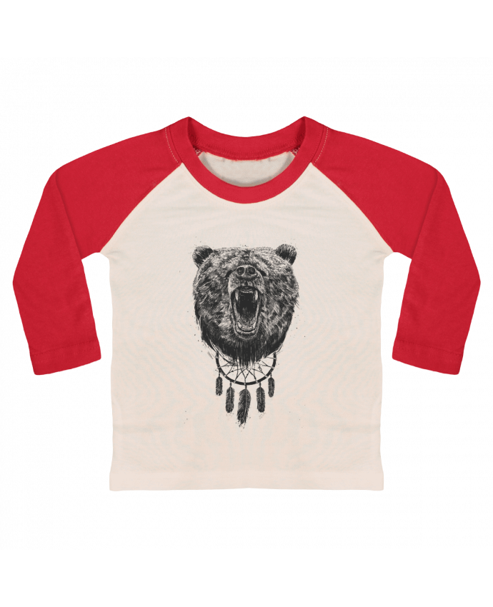 T-shirt baby Baseball long sleeve dont wake the bear by Balàzs Solti