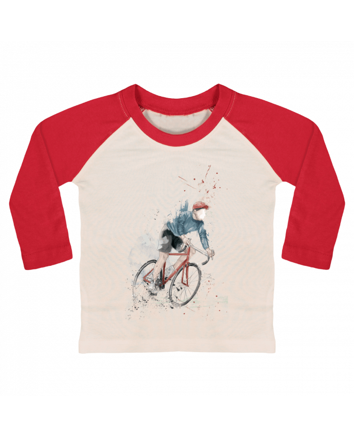 Camiseta Bebé Béisbol Manga Larga I want to Ride por Balàzs Solti