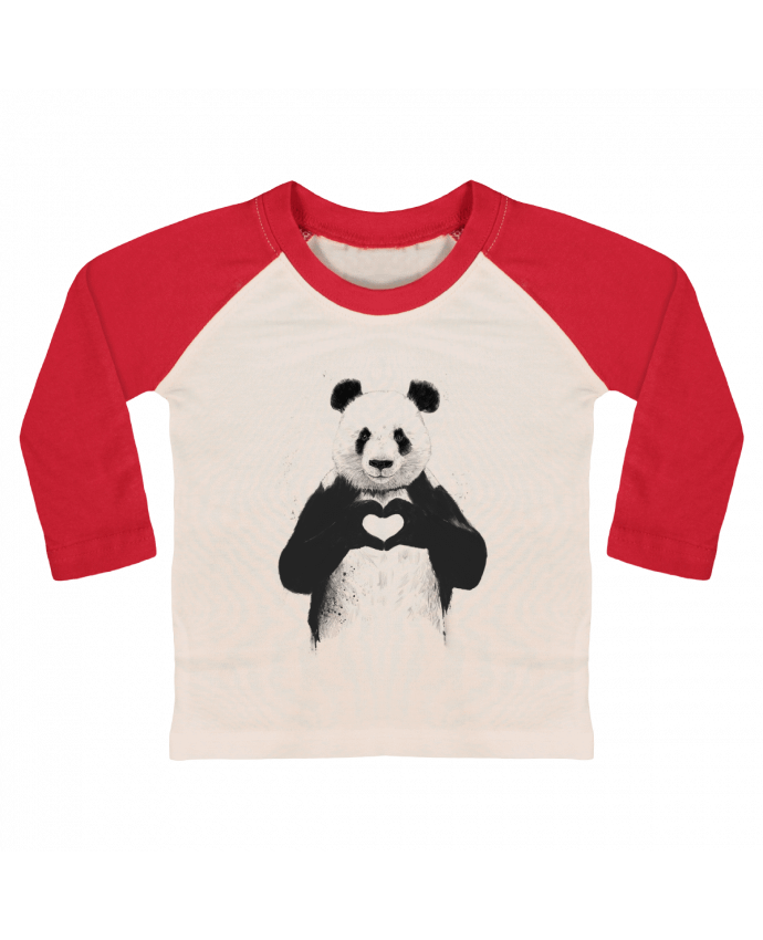 T-shirt baby Baseball long sleeve All you need is love by Balàzs Solti