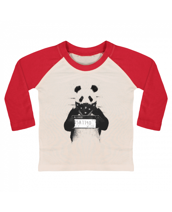 T-shirt baby Baseball long sleeve Bad panda by Balàzs Solti